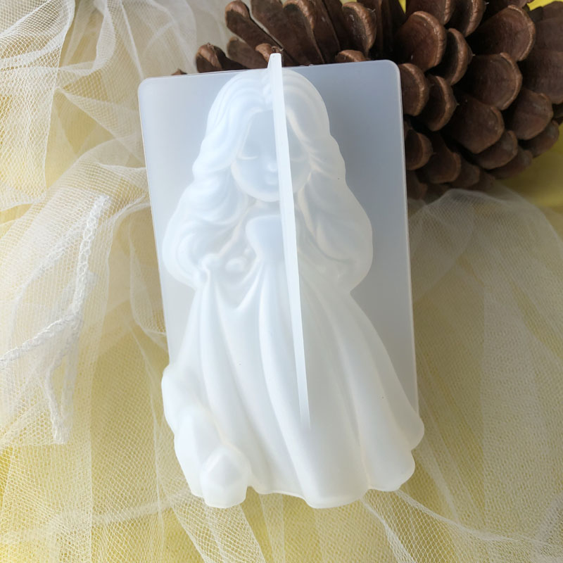 Candle Making Tutorial - 3D น่ารักเจ้าหญิงซิลิโคนเทียนแม่พิมพ์ Angel สาวสบู่เรซิ่นพลาสเตอร์ทําแม่พิมพ์ DIY มนุษย์ช็อกโกแลตเบเกอรี่เครื่องมือตกแต่งบ้านของขวัญ