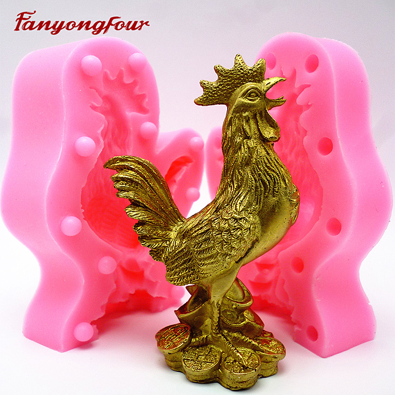 Candle Making Tutorial - แม่พิมพ์ซิลิโคนขนาดใหญ่ 3D Rooster ซิลิโคน DIY หัตถกรรมสบู่เทียนแม่พิมพ์ตกแต่งภายในเครื่องมือ