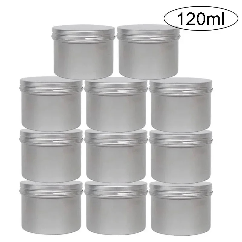 Tin Container Lid - 120Ml 6/12/18/24/48Pcs อลูมิเนียมดีบุก Jar เครื่องสำอางค์คอนเทนเนอร์รอบกระป๋องชาพร้อมฝาปิดขวดเทียนครีมแต่งหน้า Organizer