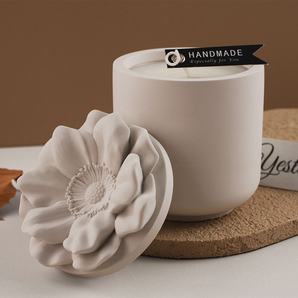 Candle Making Jars With Lids - Sunflower กล่องเก็บแม่พิมพ์ซิลิโคน DIY พร้อมฝาปิดเทียน Jar หัตถกรรมทําปูนปลาสเตอร์คอนกรีตเรซิ่น