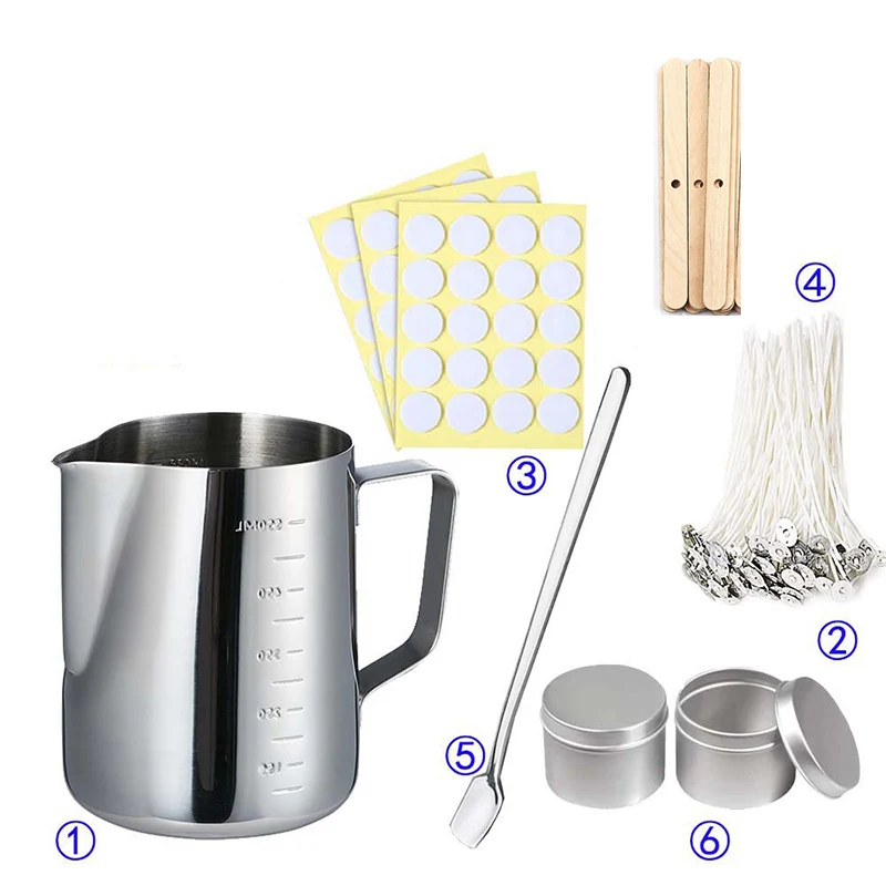 Candle Making Jug - ชุดอุปกรณ์ทำเทียน DIY เครื่องมือหลอมขี้ผึ้งเทียน ขวดอโรมาเธอราพีทำมือ แม่พิมพ์ ไส้เทียน