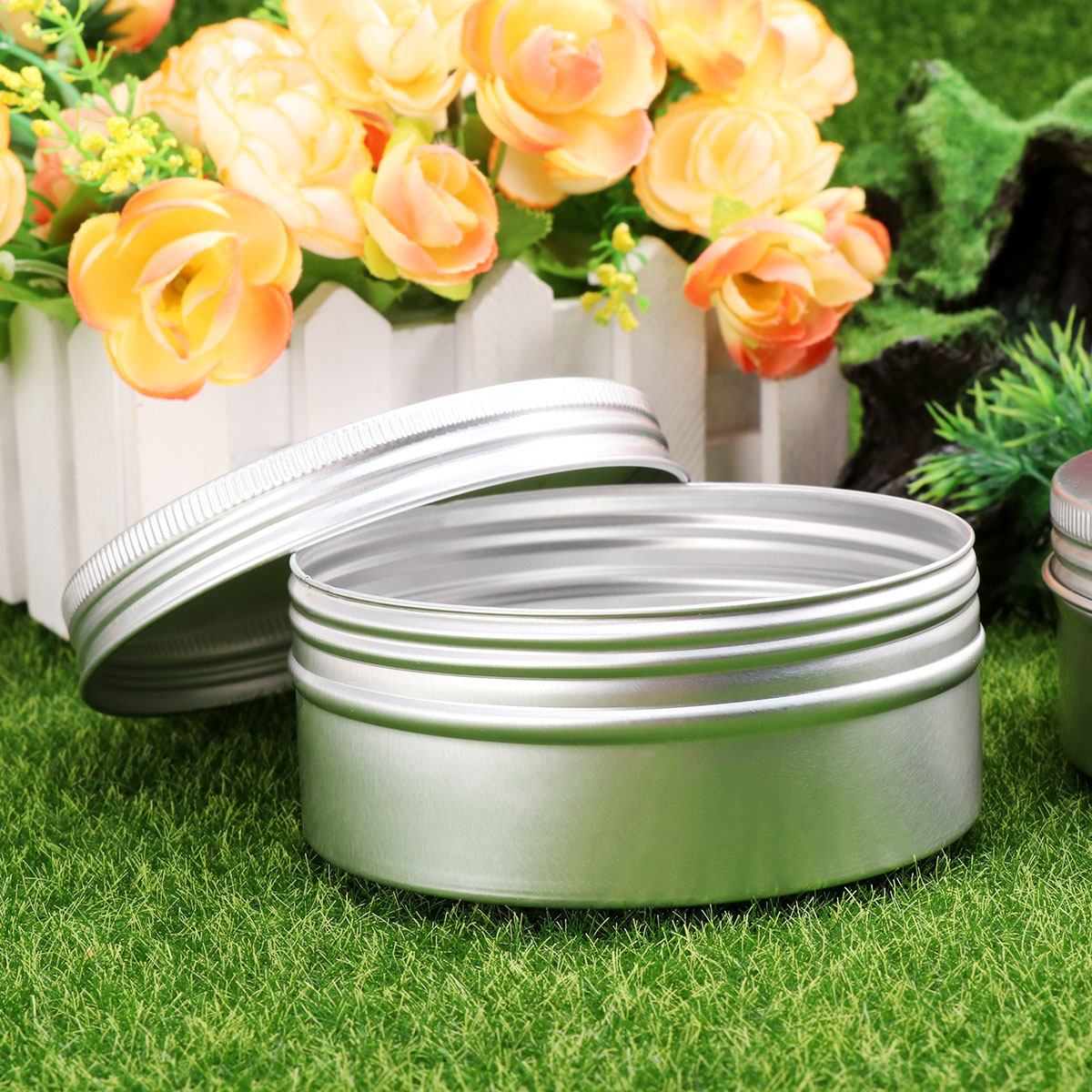 Tin Container Lid - 10 ชิ้น กระปุกตัวอย่างอลูมิเนียมแบบมีเกลียว ใช้ซ้ำได้ ทรงกลม ฝาเกลียว