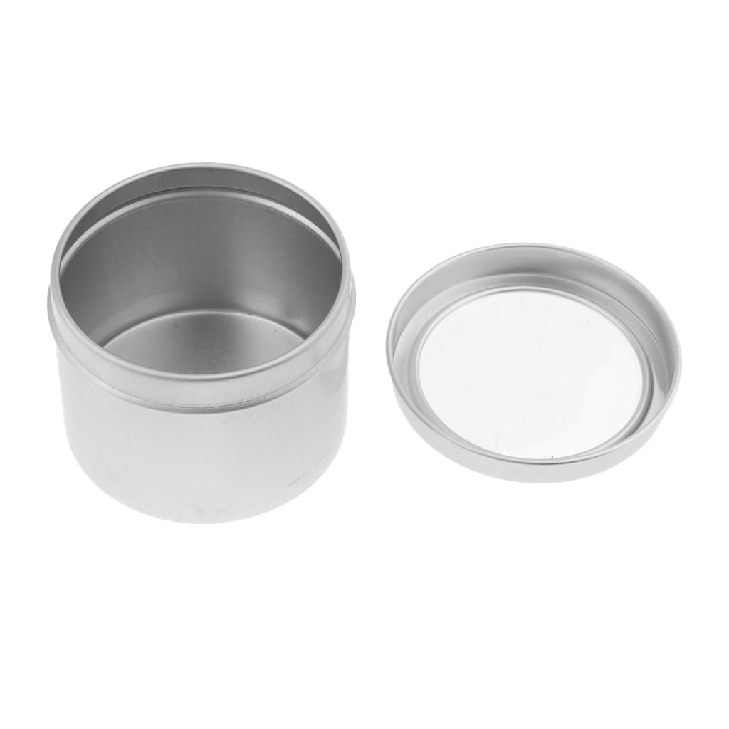 Tin Container Lid - กระปุกเครื่องสำอางเปล่า กระป๋องอะลูมิเนียม ฝาเกลียว ภาชนะทรงกลม บรรจุภัณฑ์ปลอดภัยสำหรับขนม ลูกอม