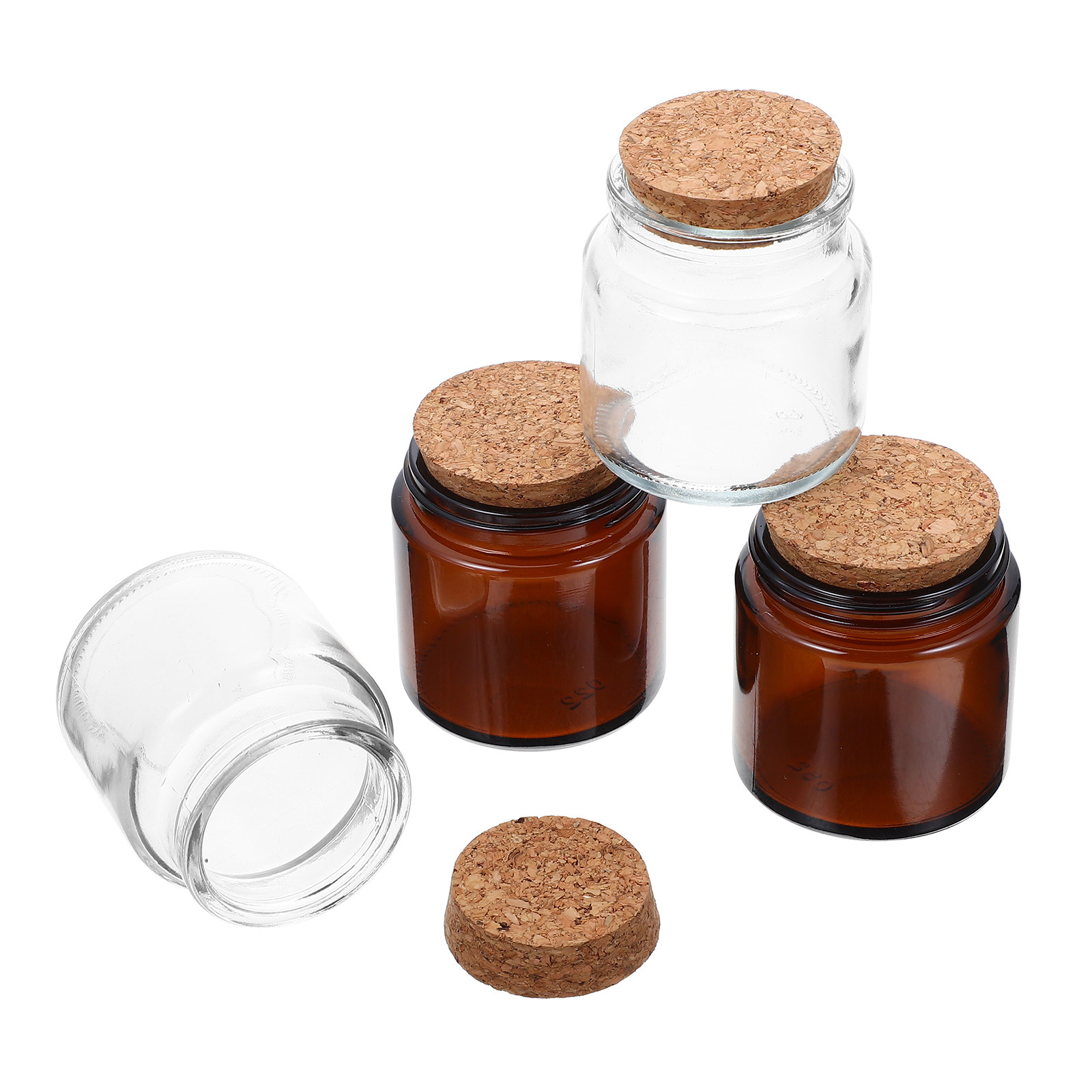 โหลแก้วหนา 4 ชิ้น พร้อมฝาไม้ธร - Candle Making Jars With Lids บทวิจารณ์และราคา