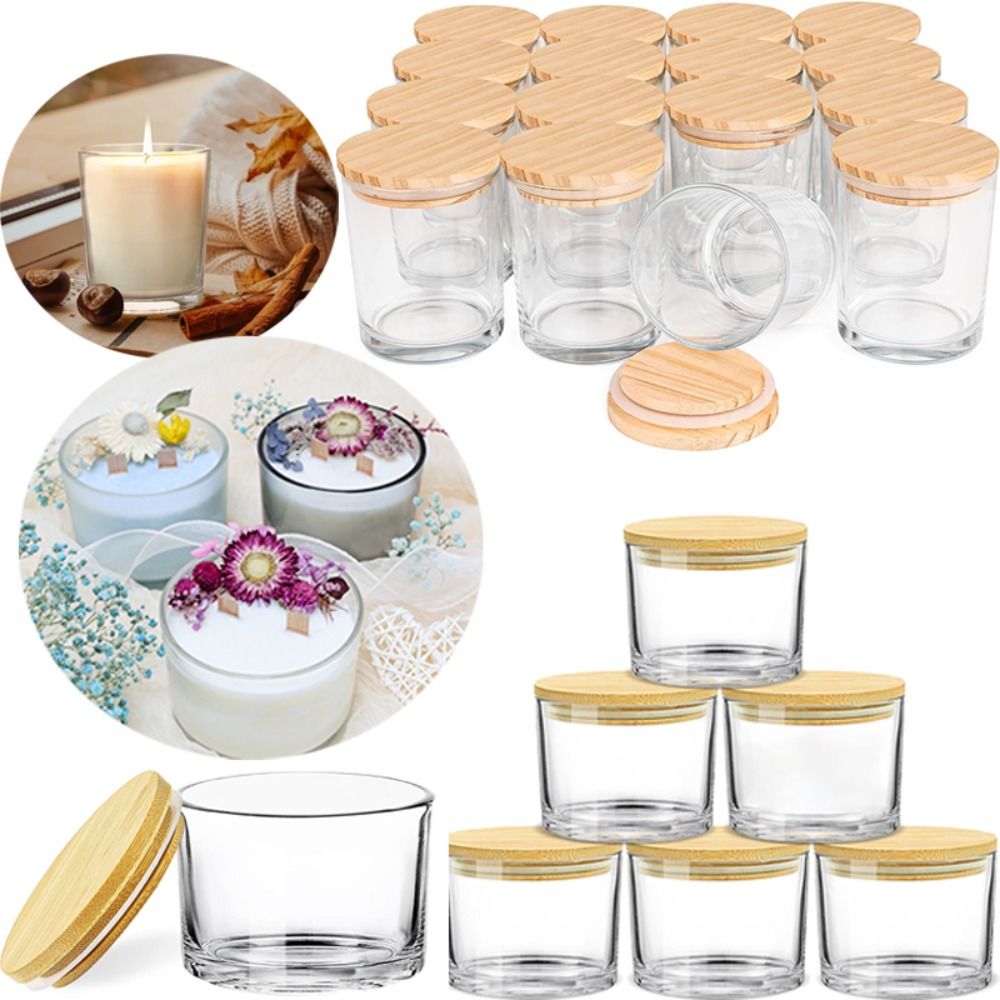 ขวดแก้วใสสำหรับเทียนหอม ขนาดเล - Candle Making Jars With Lids บทวิจารณ์และราคา