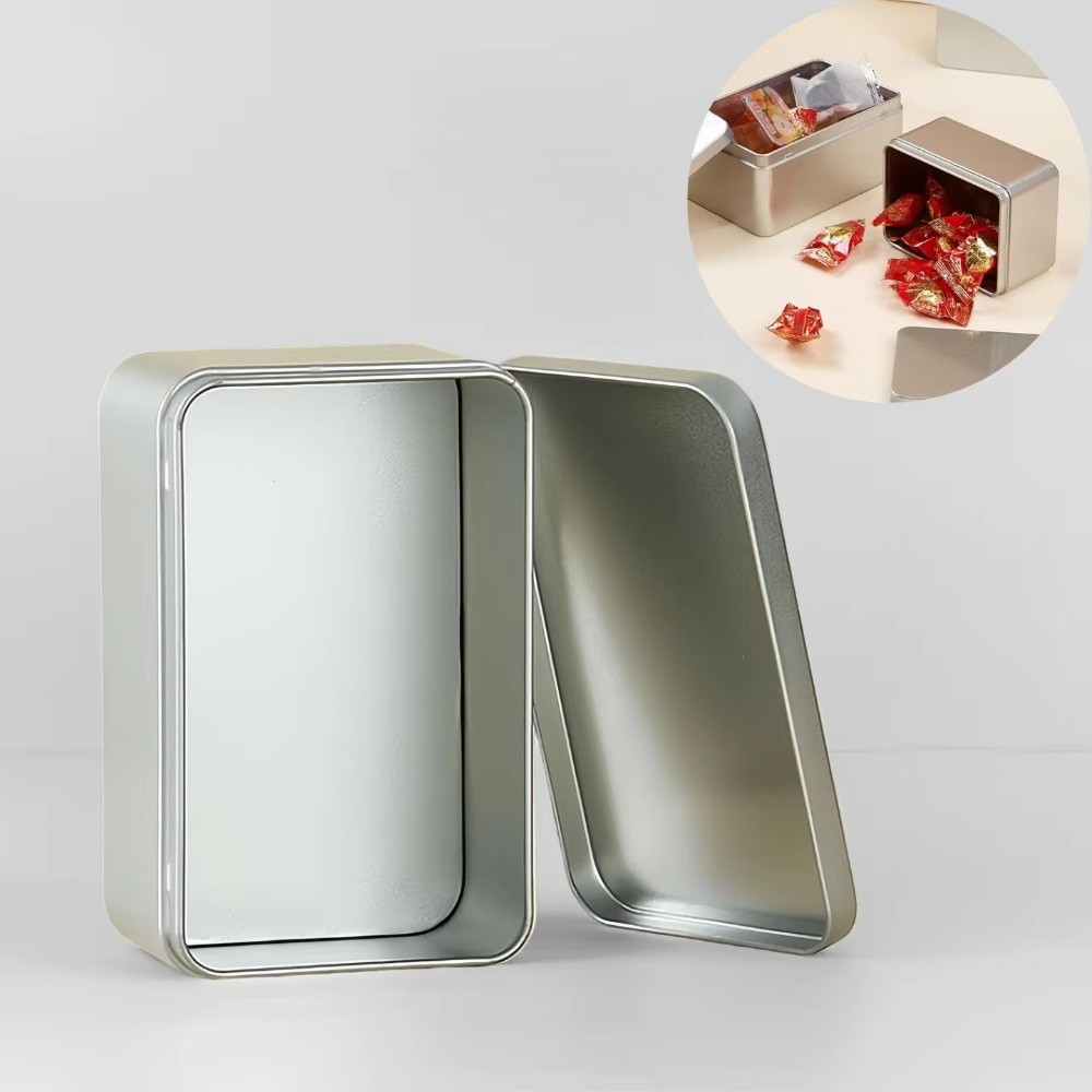 กล่องเหล็กสีพื้นใหม่พร้อมฝาปิด - Tin Container Lid บทวิจารณ์และราคา