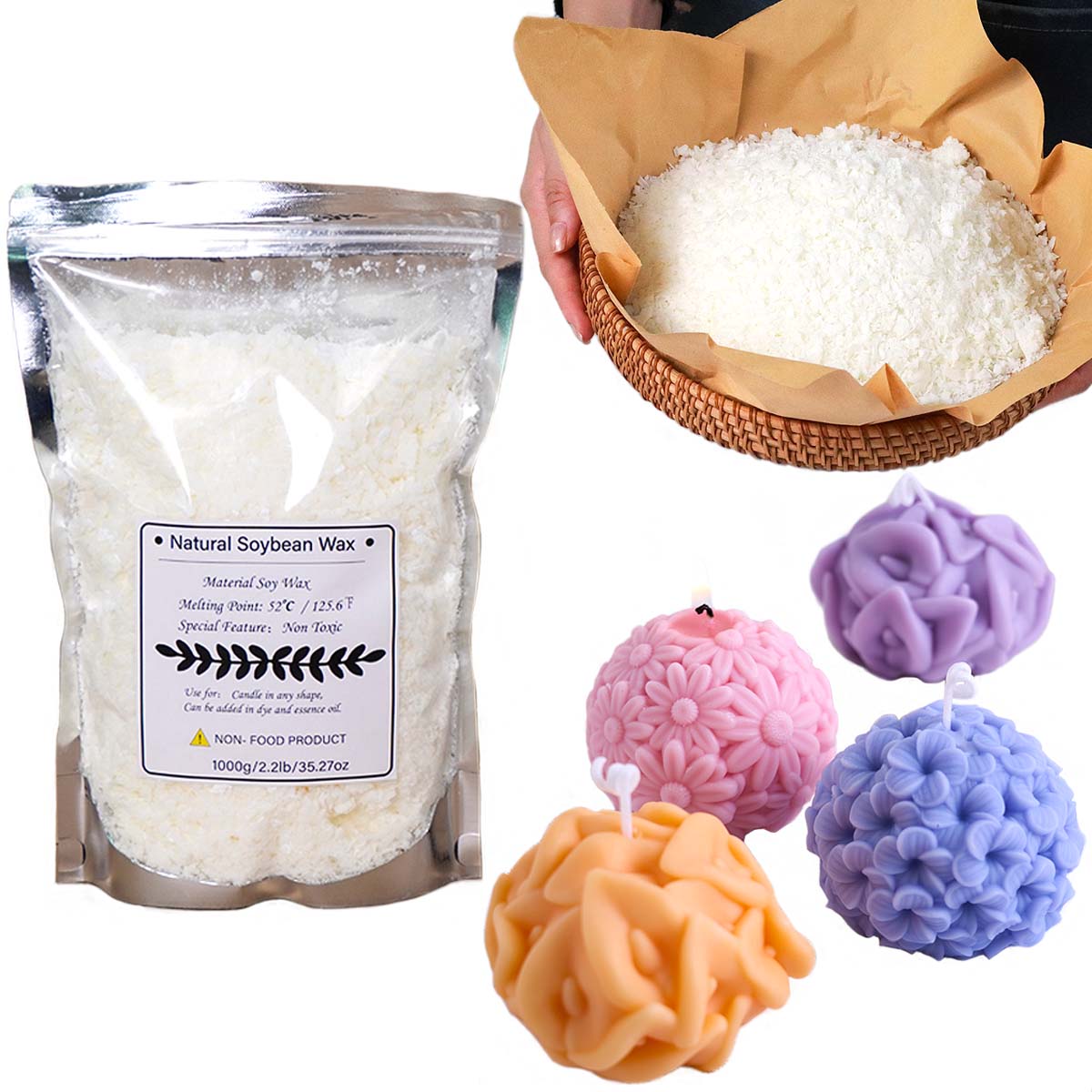 100/250/500/1000g ขี้ผึ้งถั่วเ - Candle Making Kits บทวิจารณ์และราคา