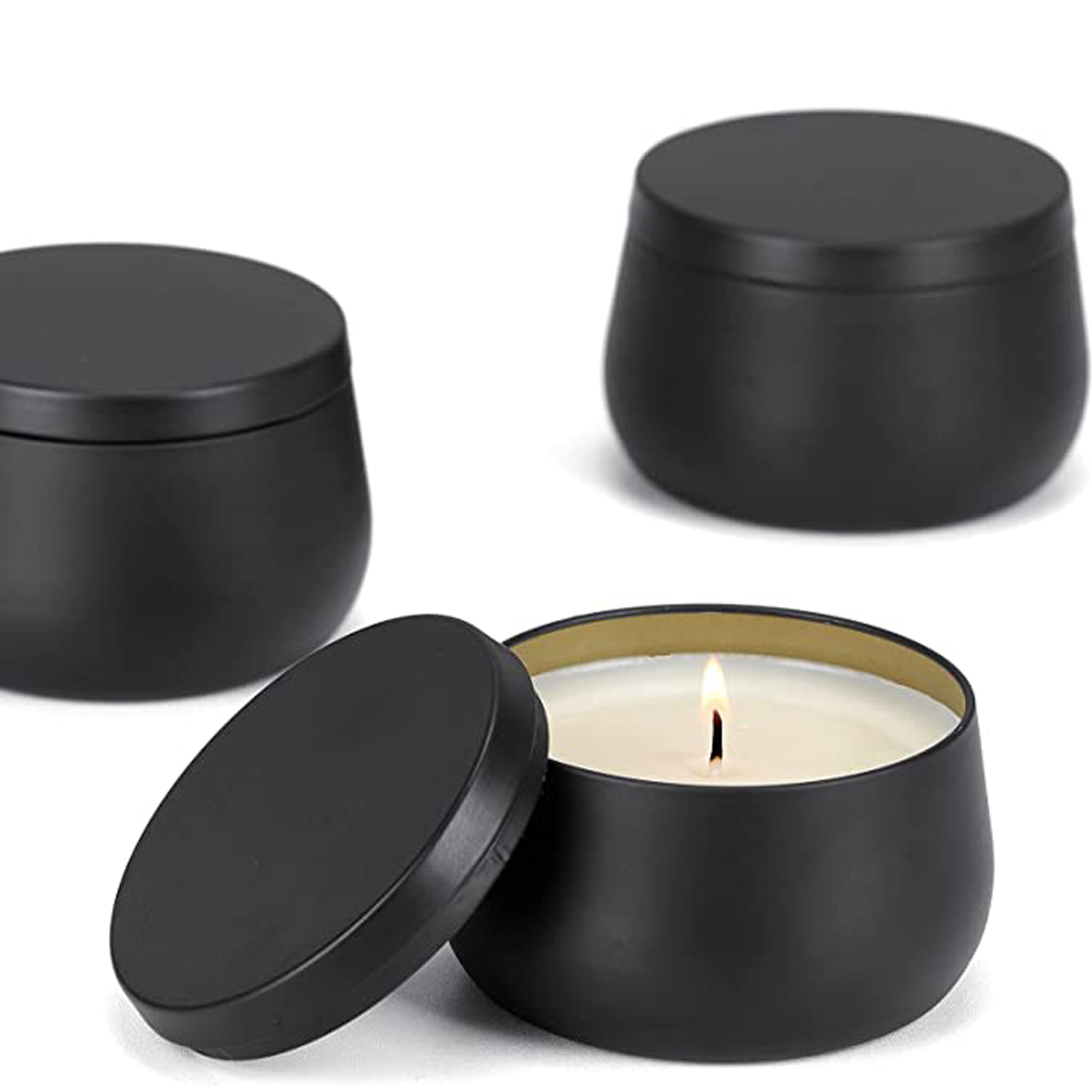 กระป๋องเทียนโลหะสีขาว ดำ ทอง ข - Tin Container Lid บทวิจารณ์และราคา